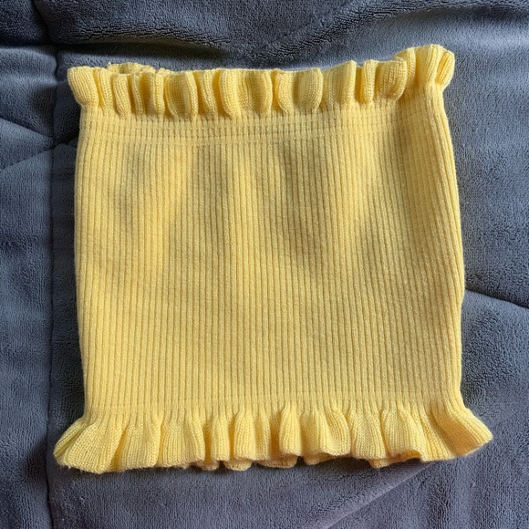 Yellow Ruffle Tube Top - Picture 2 of 6
